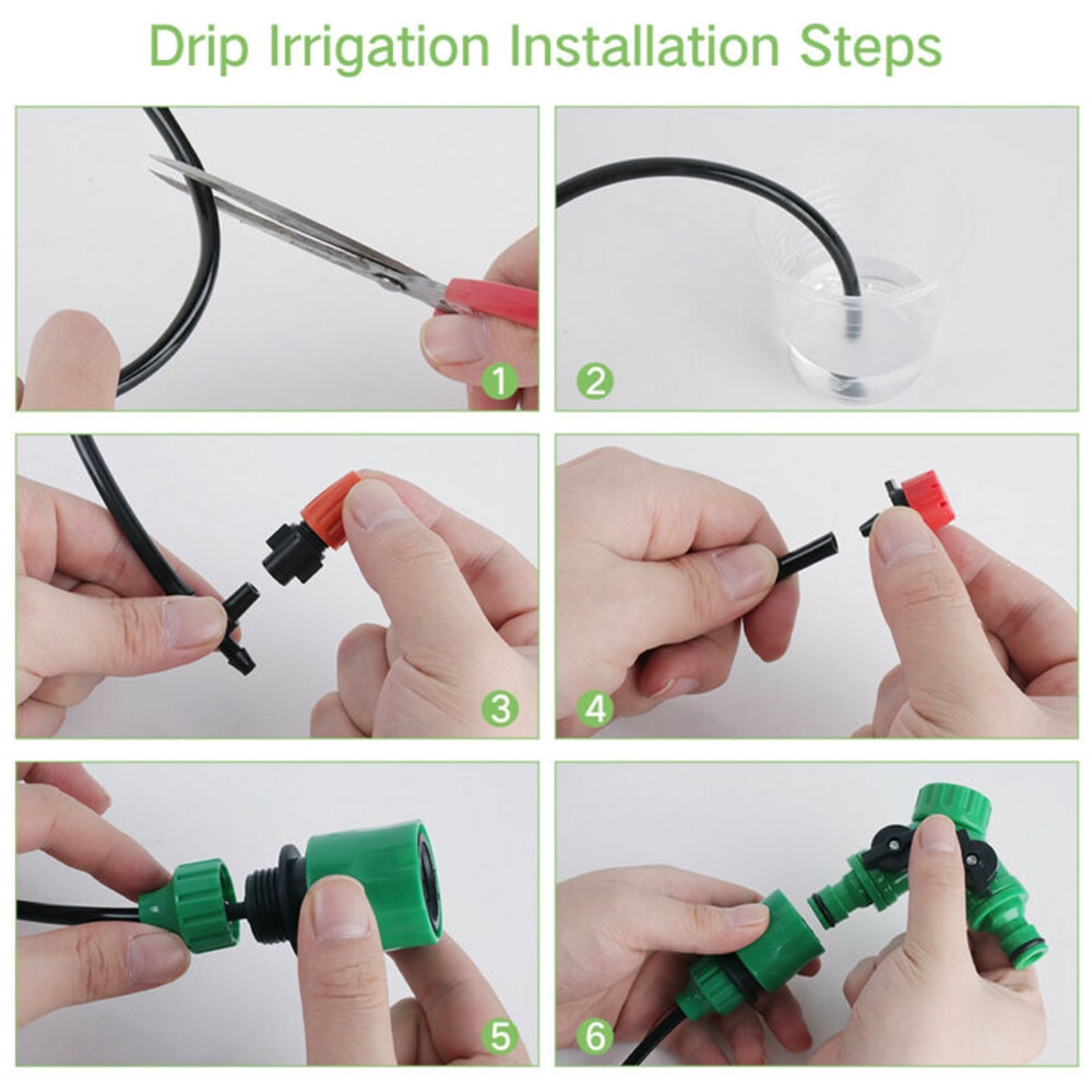 100ft 2x15m Auto Adjustable Drip Irrigation Set System Kit Timer Micro Sprinkler Garden Potted Plant Watering Tool Sets