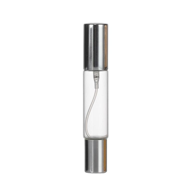 Botella de vidrio de Perfume de doble cabeza de 10ml, pulverizador rodante y de niebla, boquilla de aluminio, botellas de vidrio, atomizador de fragancia vacío recargable: Verde claro