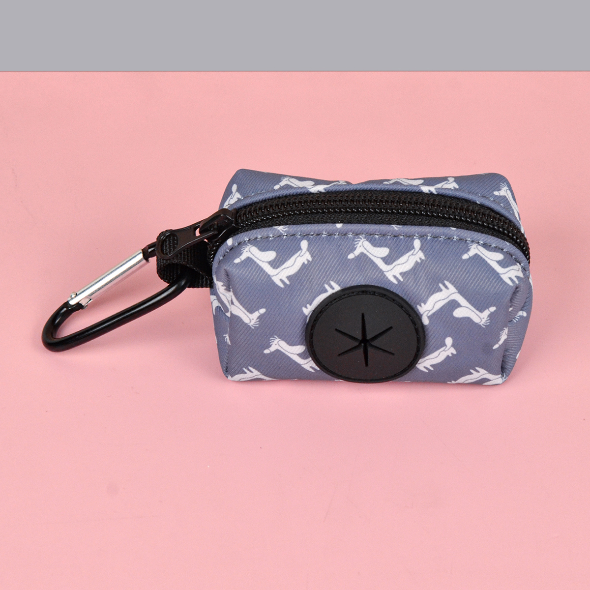 Support de sac de caca pour chien, imprimé arc-en-ciel, à la , pour fixation de laisse de chien (sans sac de caca ni laisse): GRIS