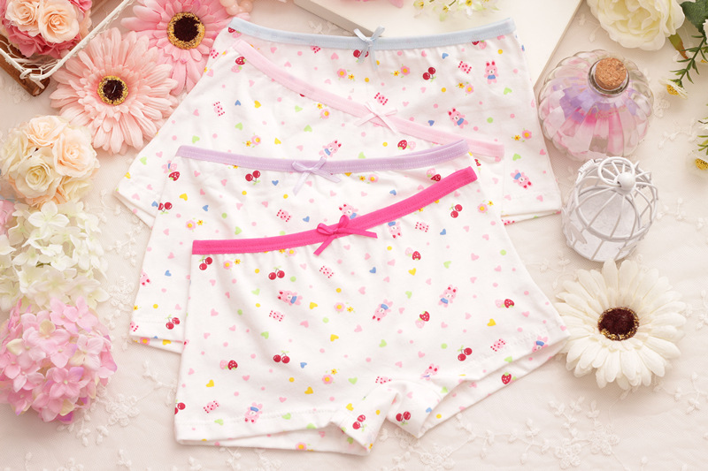 4 stk/parti baby pige barn til piger underbukser shorts børneværelser børne boxer undertøj børn trusser: 2 / 2t