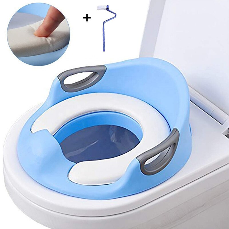 Toiletbril Voor Baby Met Kussen Handvat En Rugleuning Zindelijkheidstraining Seat Urinoir Training Potty Peuters Voor Kids: blue
