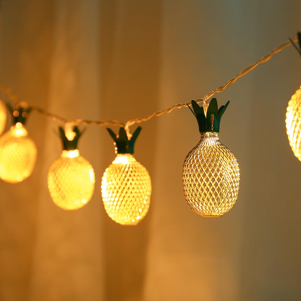 Retro Stijl Gouden Ananas String Lights 10LED USB Powered Verlichting voor Slaapkamer Bruiloft Verjaardag Party Decor