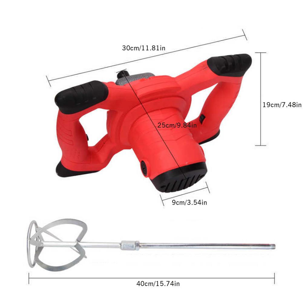 2100W Industrial Grade Mixer 6 Gear Adjustable Speed Paint Cement Plaster Mortar Coating Mixer Putty Powder Machine For Cement