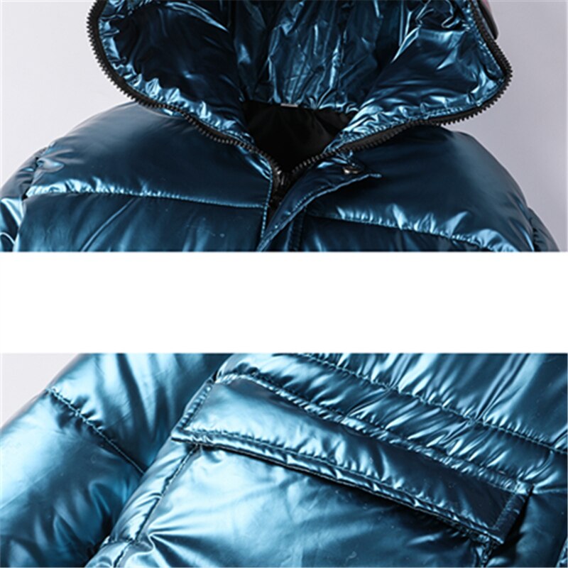 Veste d&#39;hiver avec lunettes à capuche pour garçons, manteau imperméable et brillant pour enfants 4-13, vêtements d&#39;extérieur chauds pour adolescents