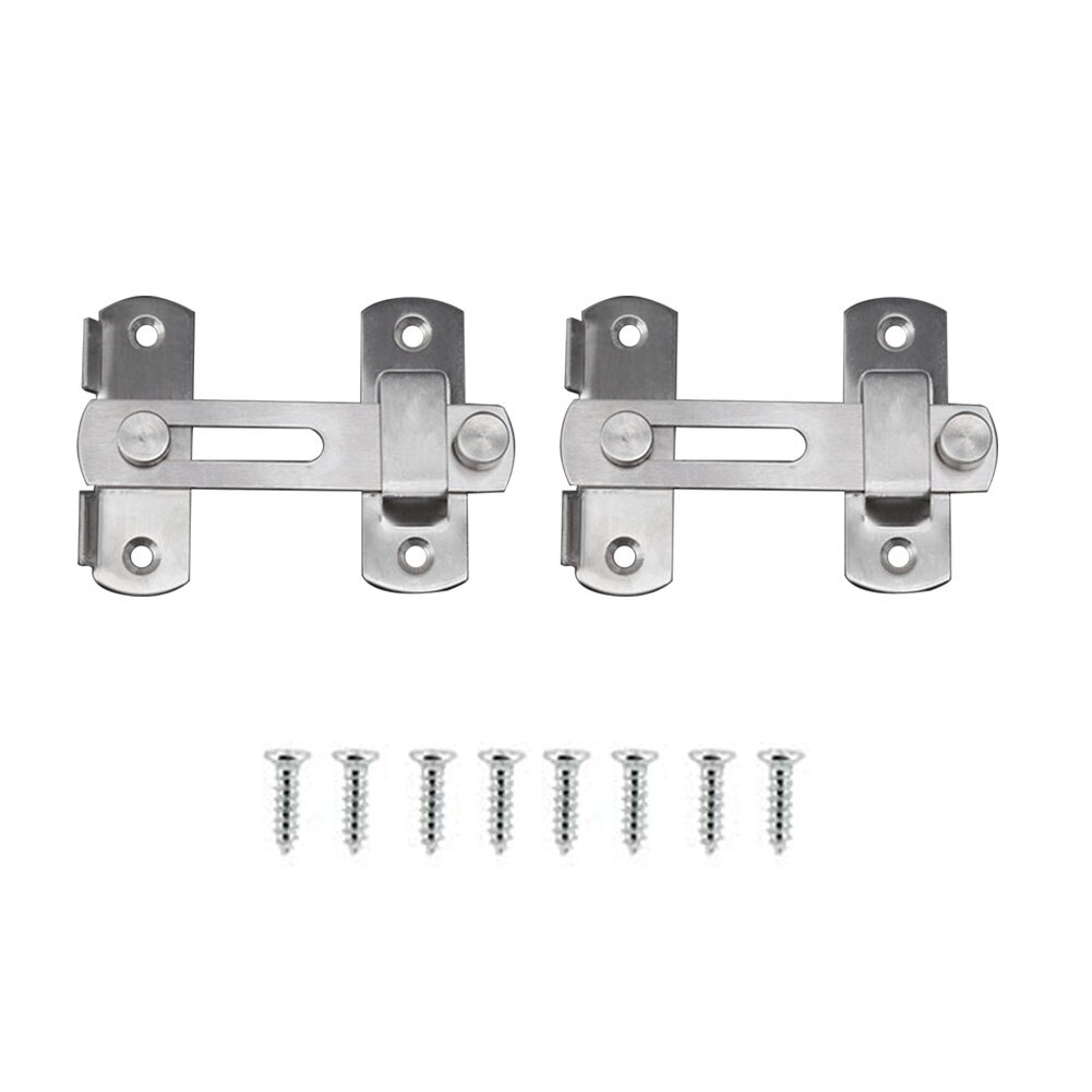 2pcs/pack Window Door Bolt Security Easy Install Cabinet Furniture Hardware Drawers Stainless Steel Gate Latches Bathrooms Flip