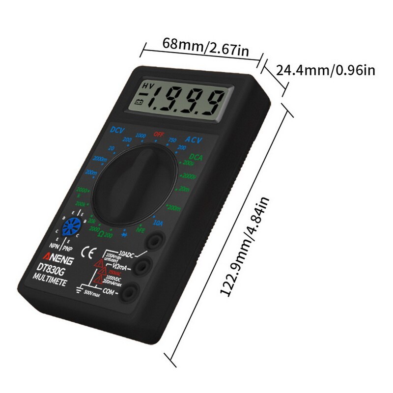 Digitale Multimeter Voltmeter Amperemeter Ohmmeter DC10V ~ 1000V 10A Ac 750V Stroom Tester Test Lcd DT830B