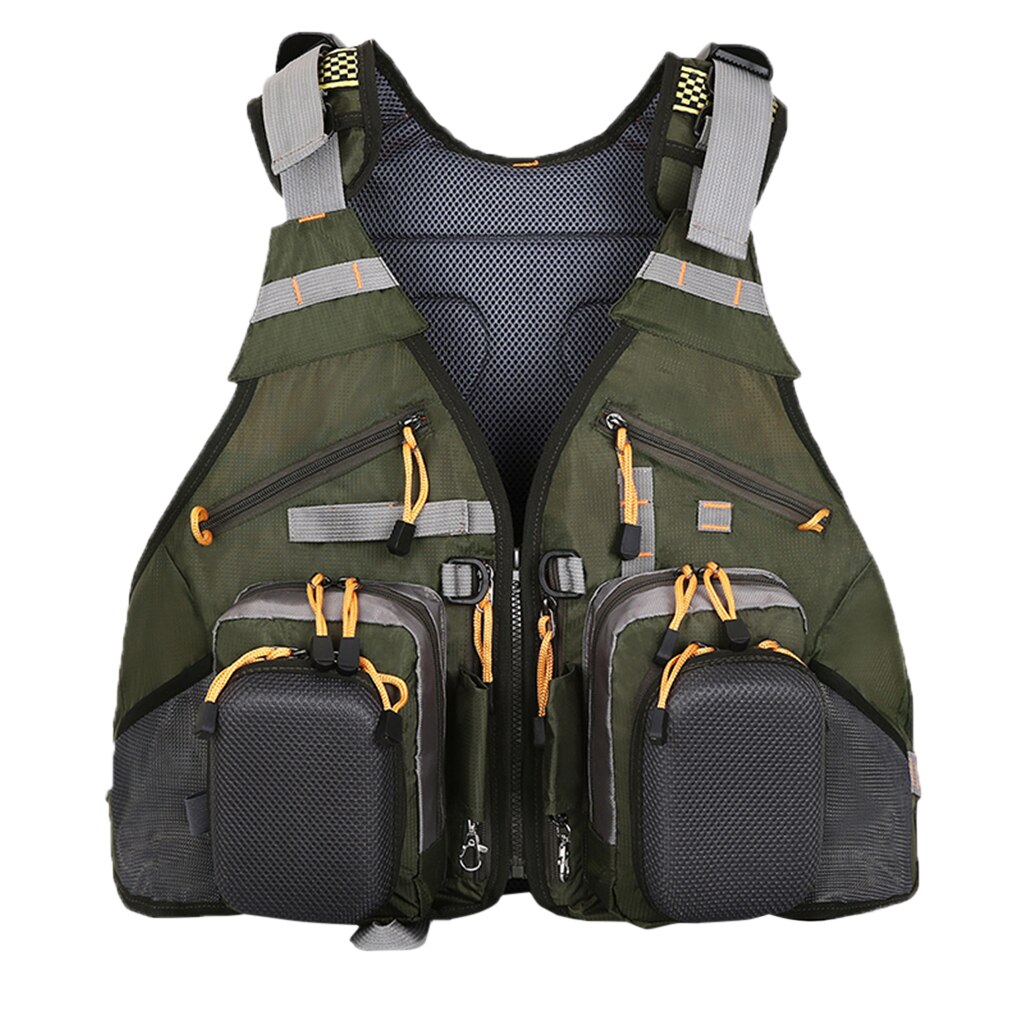 Chaleco de pesca impermeable, mochila ajustable con múltiples bolsillos de malla, paquete de chaleco de pesca con mosca para aparejos y equipo