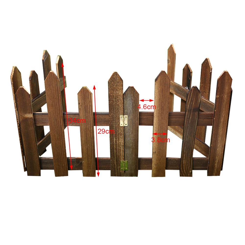 Picket/Round Fence Anti-corrosive Carbonized Wooden Garden Picket Fence Pile Garden Vegetable Fence Garden Decor Christmas Decor
