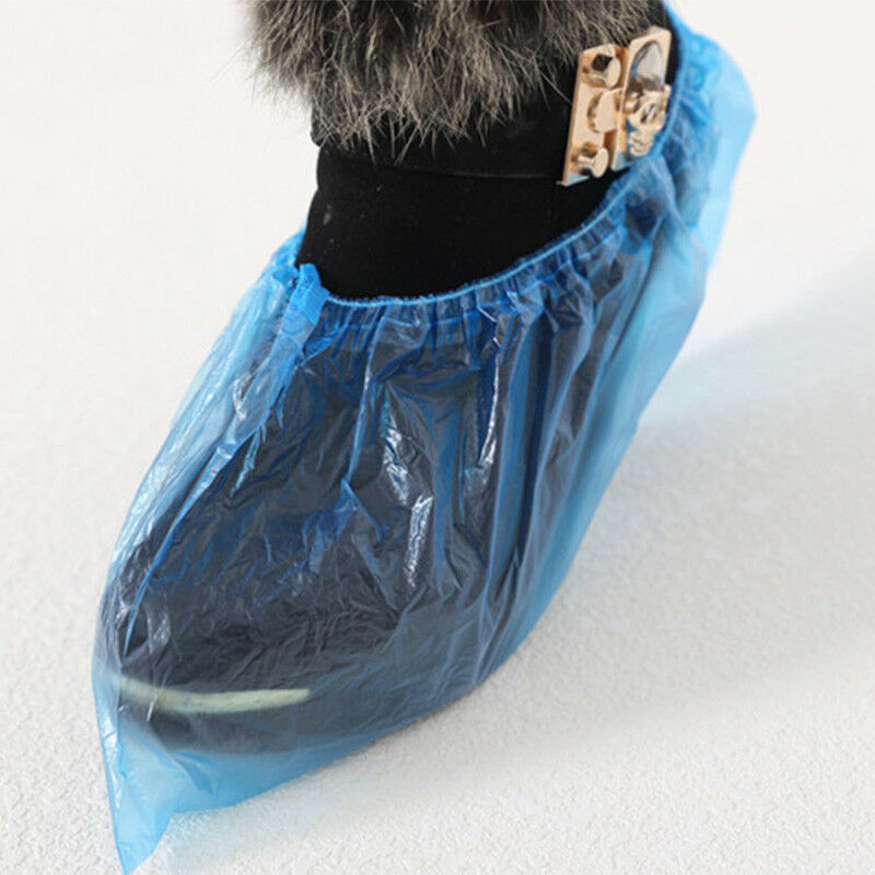 100 stk engangs skoovertræk overshoes anti-slip plast rengøring boot sikkerhed