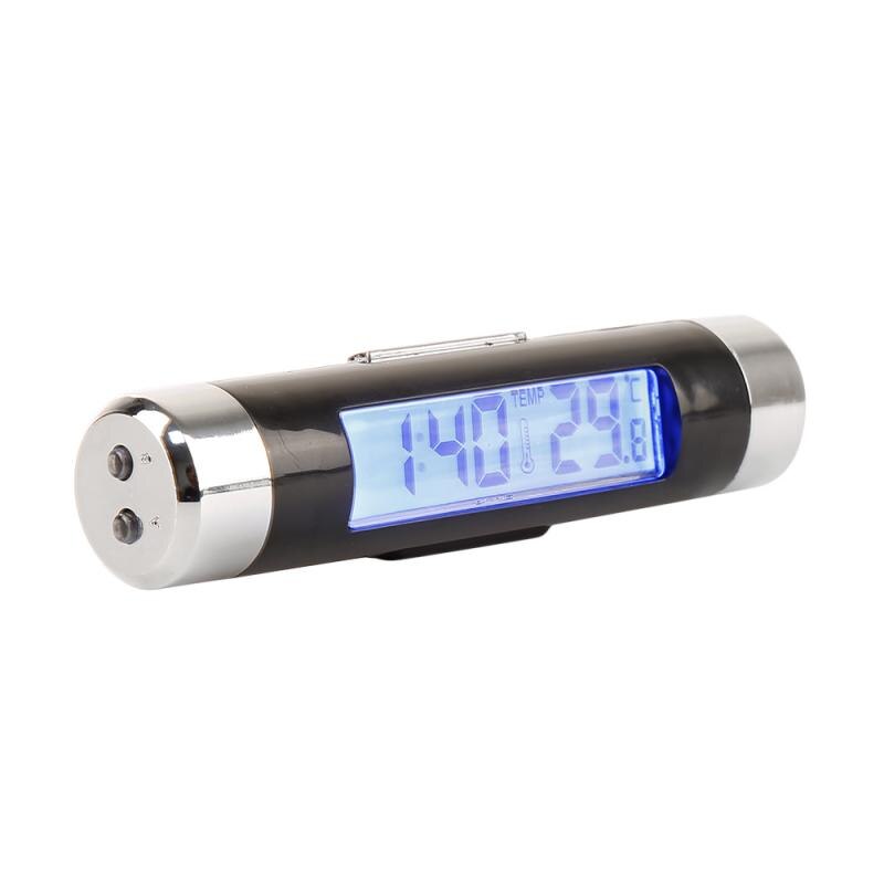 Portable 2 en 1 voiture numérique LCD horloge et affichage de la température électronique horloge thermomètre voiture automobile bleu rétro-éclairage avec Clip