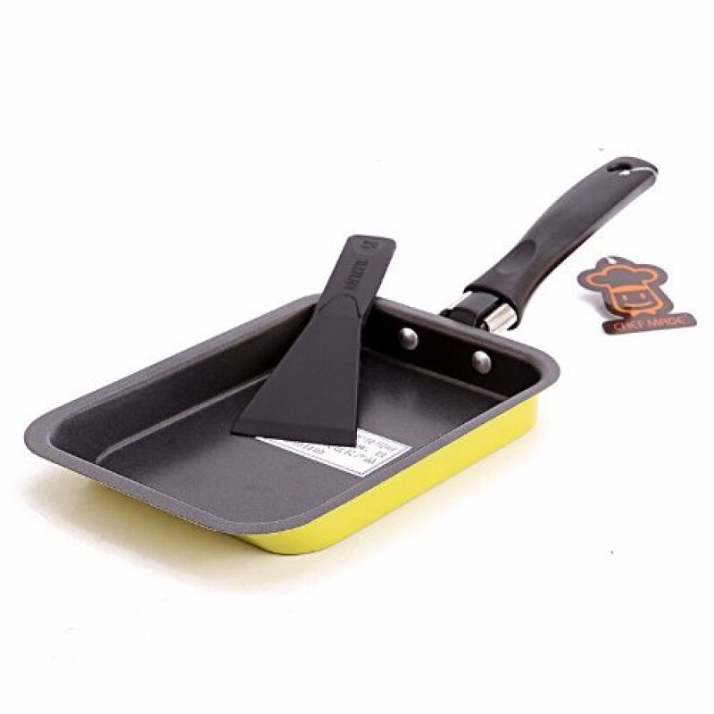 Mini Rectangular Japanese Non-stick Melaleuca Pan Fried Cake Roll Egg Pancakes Non-stick Smokeless Bacon Frying Pan Wy10215: A-yellow