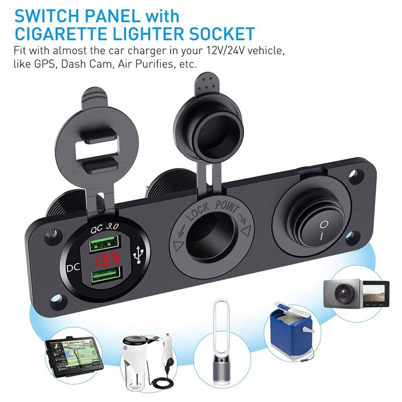 Dual QC3.0 -Cigarette Lighter Socket Distributor, ... โ Grandado