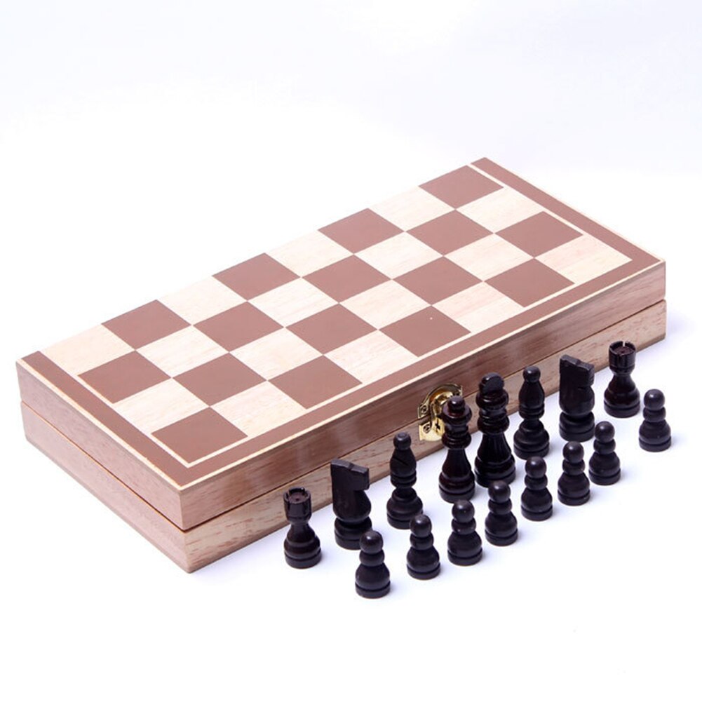 Wooden Folding 30x30 Chess Set Puzzle Board Game