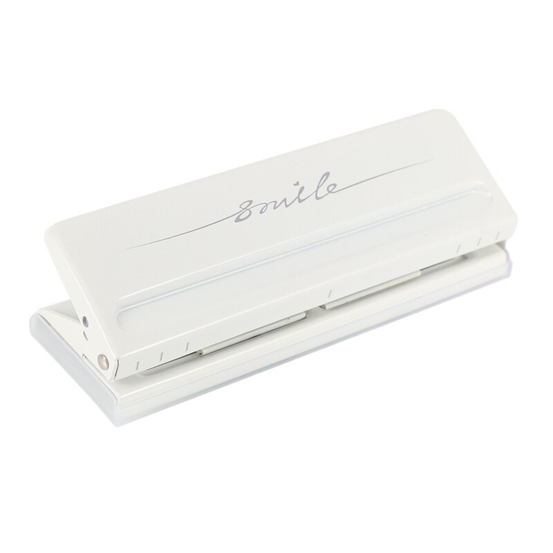 6 Hole Punch Loose-Leaf Standard Puncher Paper Adjustable Stapler Home Office Binding Supplies Student Stationery Equipment: White