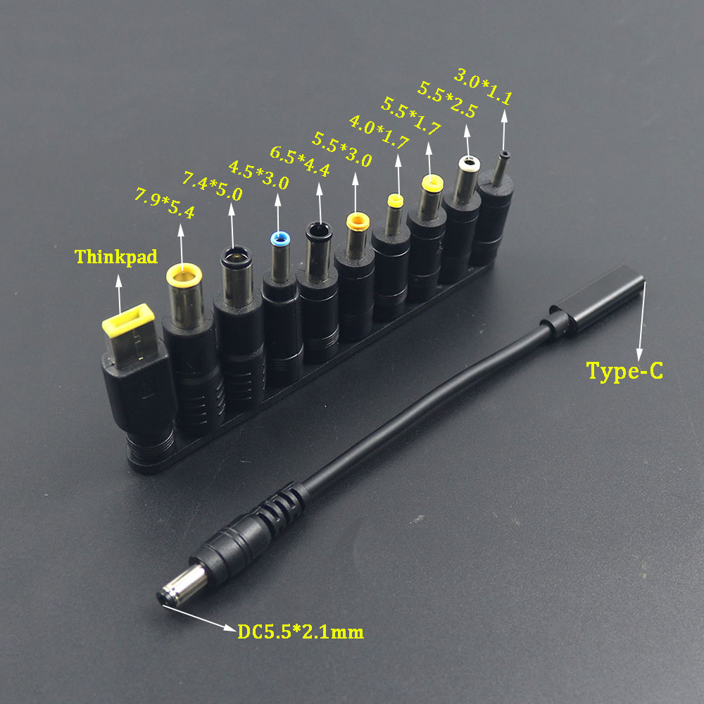 65w stk. type c strømadapter for bærbar pc plugg usb type c til universell ladekontakt for bærbar pc ladekabel ledning for bærbare pc-kontakt: Lavendel