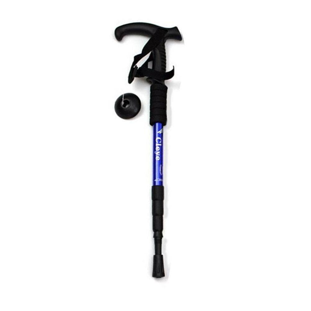 Telescopic Trekking Walking Hiking Stick Pole Adjustable Hiking Walking Crutches Outdoor Camp Length Baton Cane Anti-Shock P2L1: B