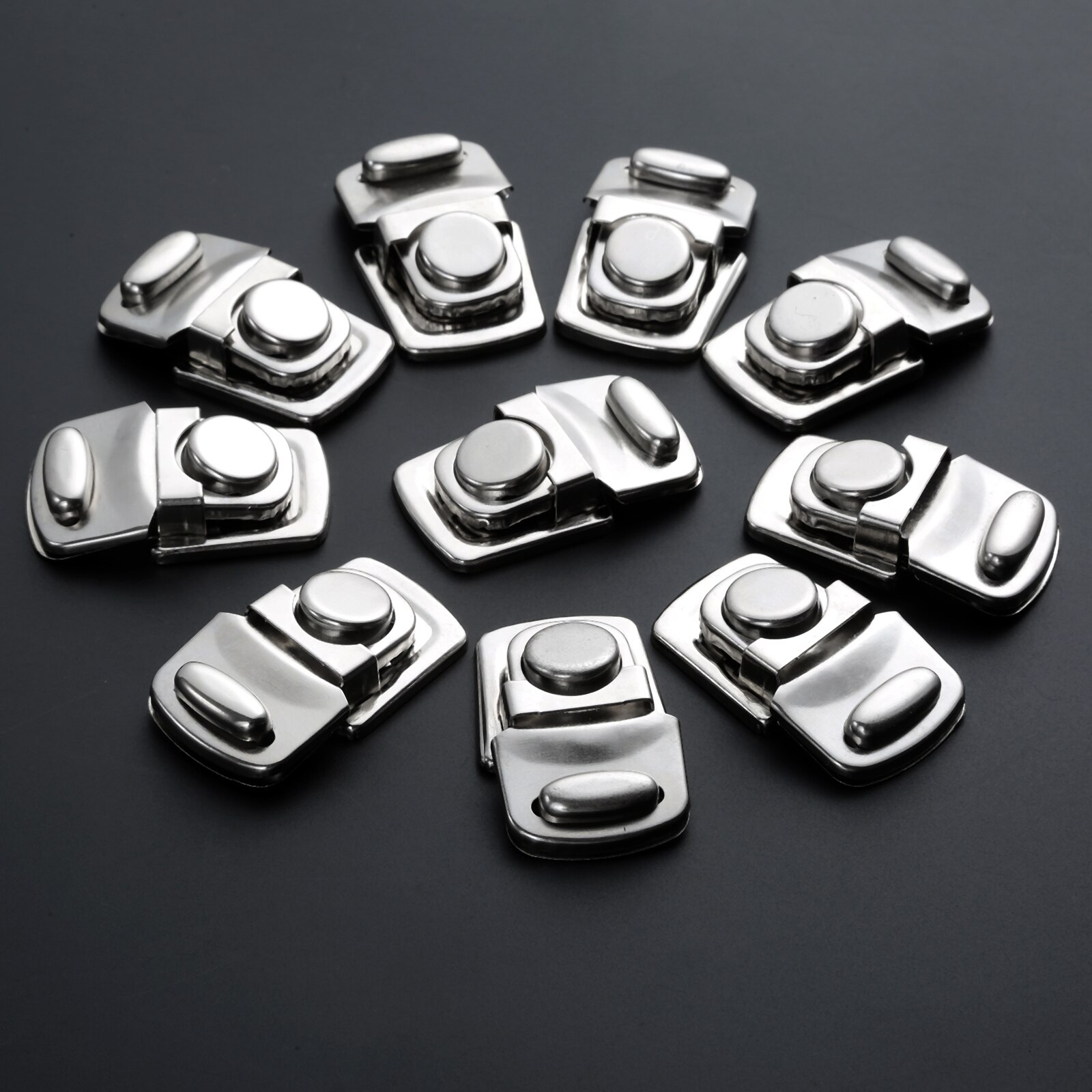 10/2Pcs Silver Bag Clasps Metal Box Lock Buckles Hasp Latch Jewelry Case Wine Boxes DIY Handmade Bags 28*45mm/1.10*1.77in