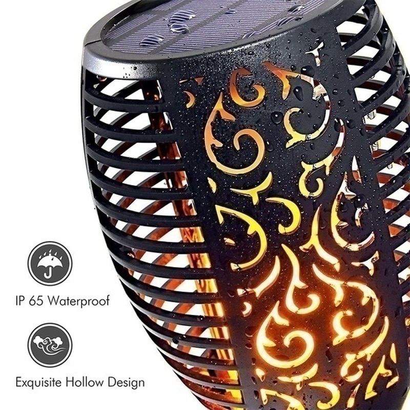 96 LED Solar Tiki Torch Outdoor Waterproof Flame Lights Lantern Lamp Garden Pathways Yard Patio Torch Lights Decor