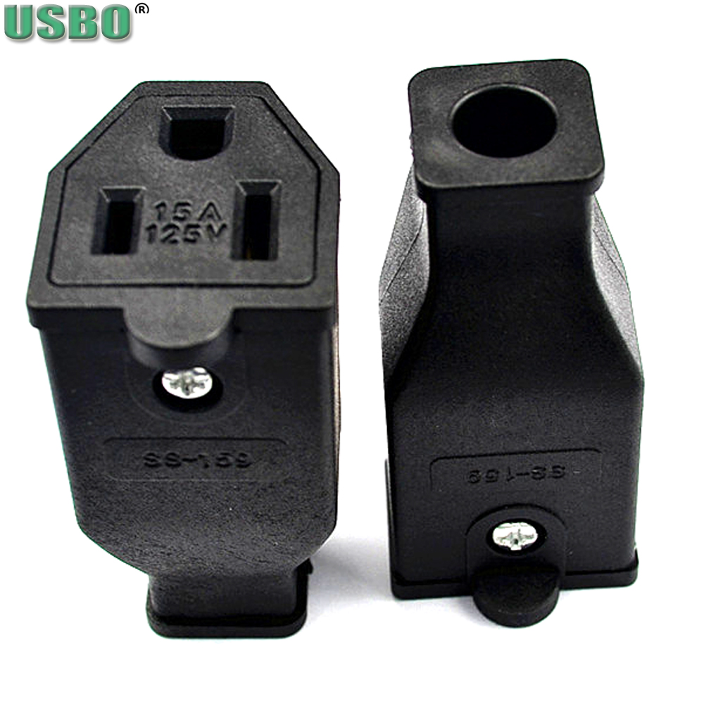 10pcs America Copper CE 15A 1250V 3p Female us Receptacle power adaptor Socket multifuction power Wired inline plug Nema 5-15R