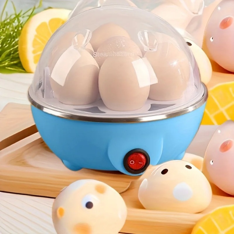 Elektrisk eggkoker, myk, medium eller hardkokende, kapasitet til 14 egg, eggemaskin med to lag, eggdamper med automatisk avstengning