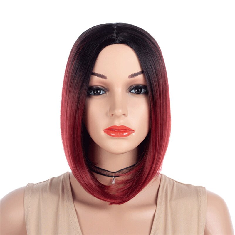 Msiwigs Twee Tonen Blonde Ombre Pruik Natuurlijke Afro Korte Steil Haar Synthetische Pruiken Voor Vrouwen Hittebestendige: T1B/Burgundy