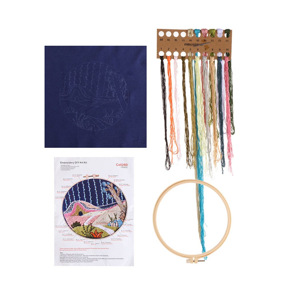 Beginner Landscape Artcraft Home Decor Embroidery Kit Hand Embroidery Embroidery Hoop Cross Stitch: 06