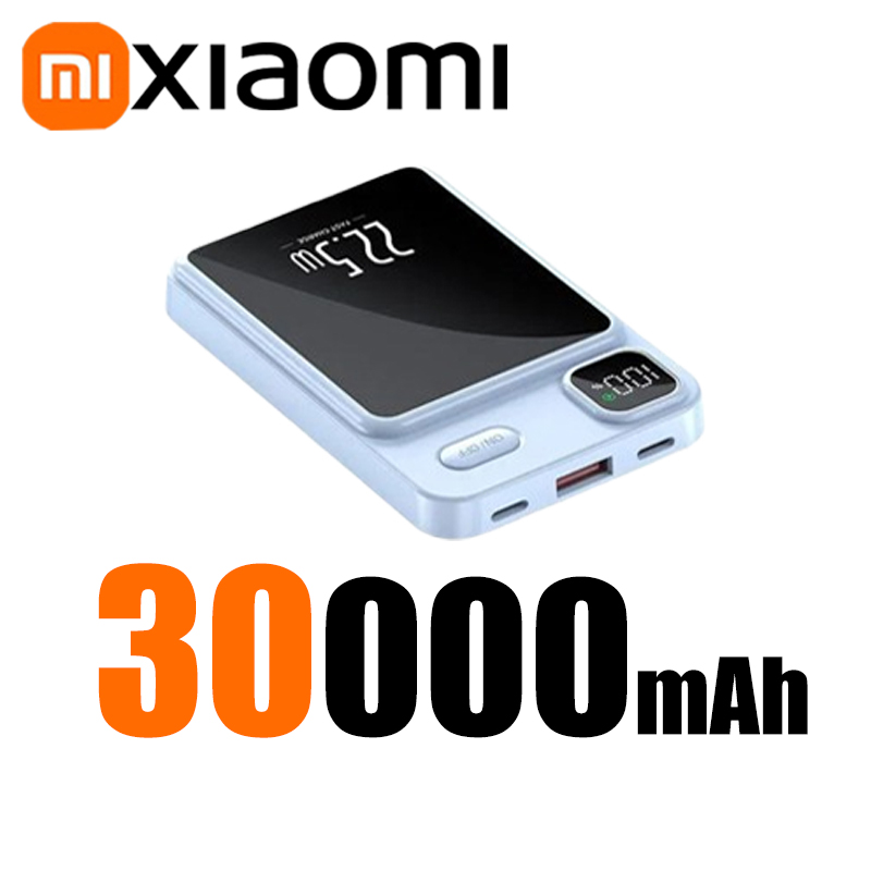 Xiaomi 50000mAh Magnetic Wireless Charger Power Bank Magsafe External Battery Super Fast Charging PowerBank For iPhone 15 16: black