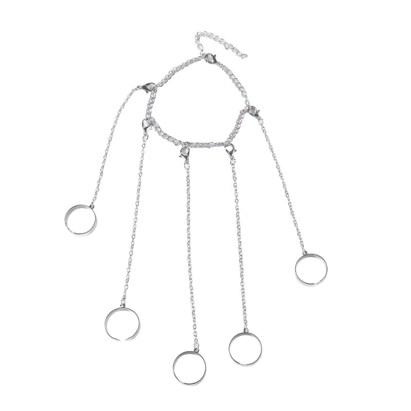 Punk-Armbinde mit fingerkettchen, ringen und armbändern für männer, Grunge- und emo-stil, verstellbare partnerarmbänder und manschetten für frauen: Ursprünglich Titel