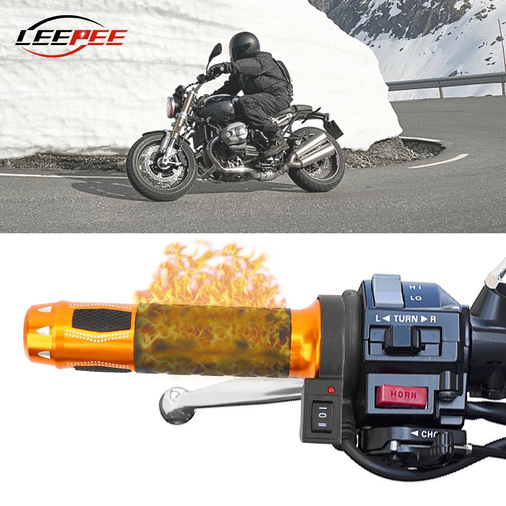 Leepee Motorfiets Accessoires Stuur Repalcement Elektrische Warmte Handvat Grips Motor Gemodificeerde Stuur Universal 12V 22Mm 2Pcs