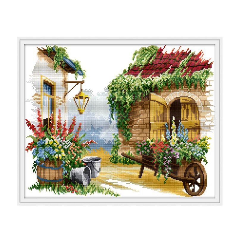 The four seasons scenery painting counted printed on canvas DMC 14CT flowers plants Cross Stitch Needlework Sets Embroidery kit