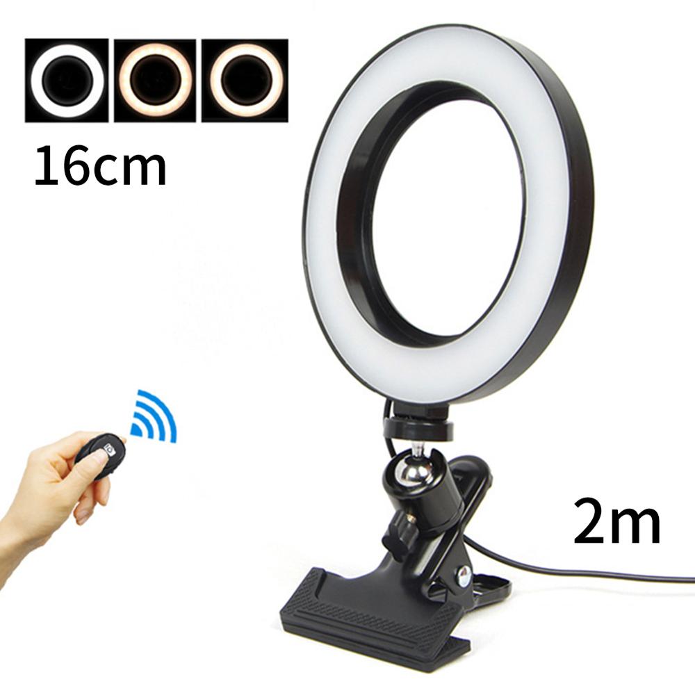 Regulable LED anillo de luz autofoto con soporte USB Selfie anillo de luz lámpara grande fotografía Ringlight para ordenador PC y portátil