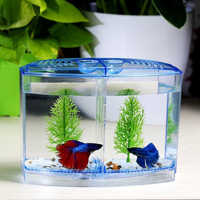 Acrylic Fish Tank Desktop Small Fish Tank, Suitable for Family Living Room, Bedroom, Office(1.8L)