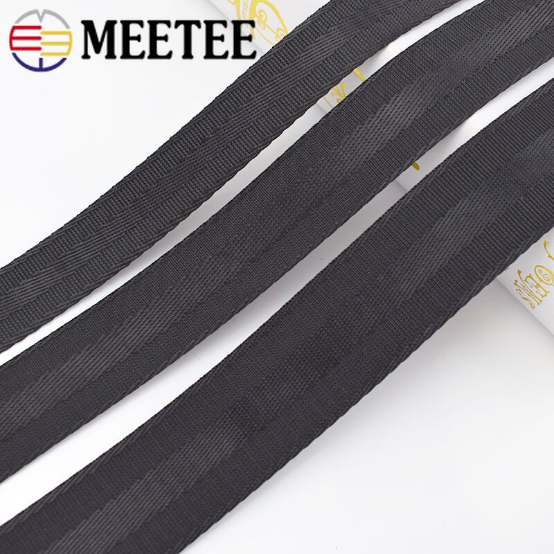 Meetee 5 meter 20-50mm polyester nylon webbing tape sikkerhedssæde bånd rygsæk kæledyr rem bælte omsnøring blonder bias bindende tape