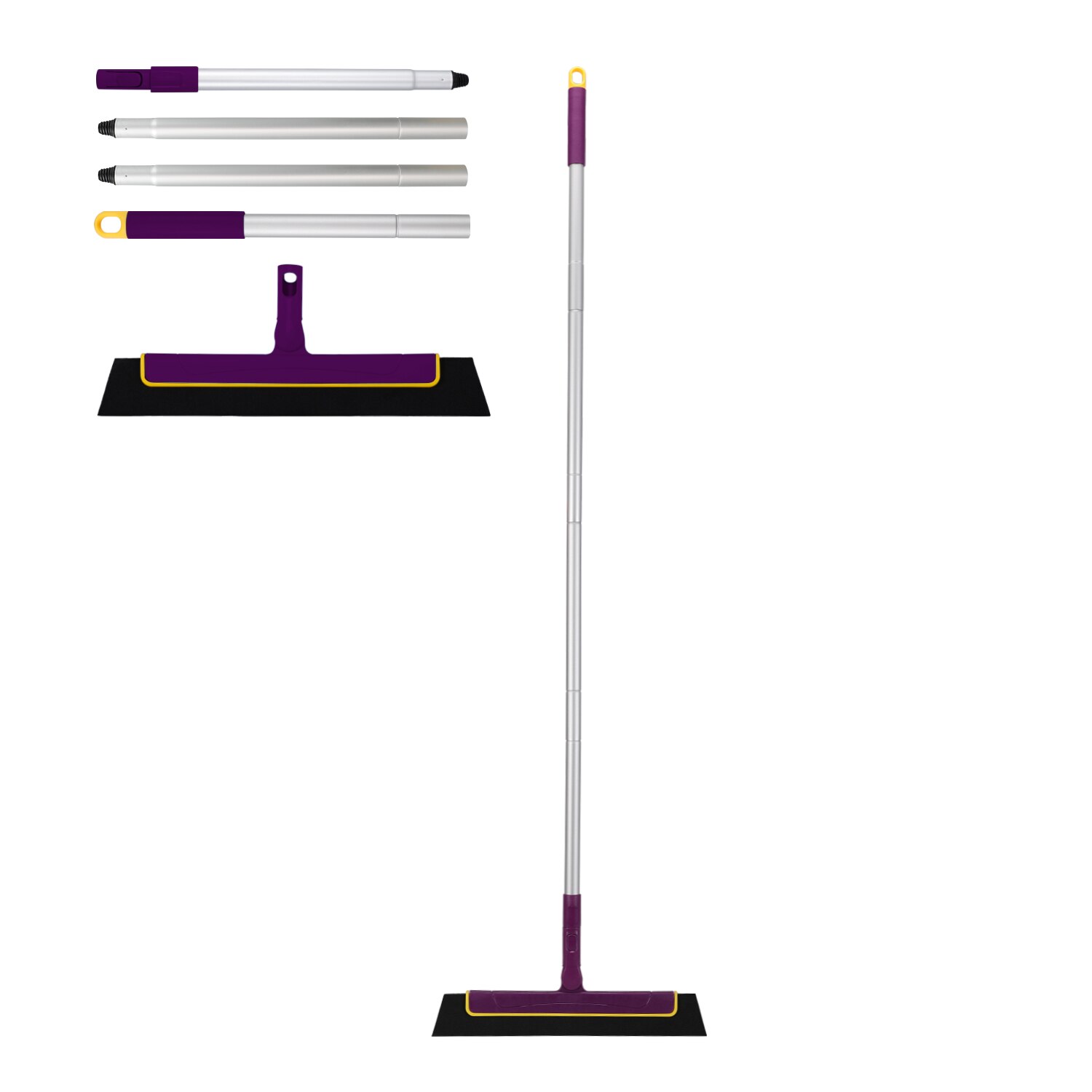 Cleanhome 38 Inch Verstelbare Zuigmond Bezem Glas Ruitenwisser Water Veegmachine Voor Badkamer Glas Window Cleaning Floor Ruitenwisser Bezem: Purple