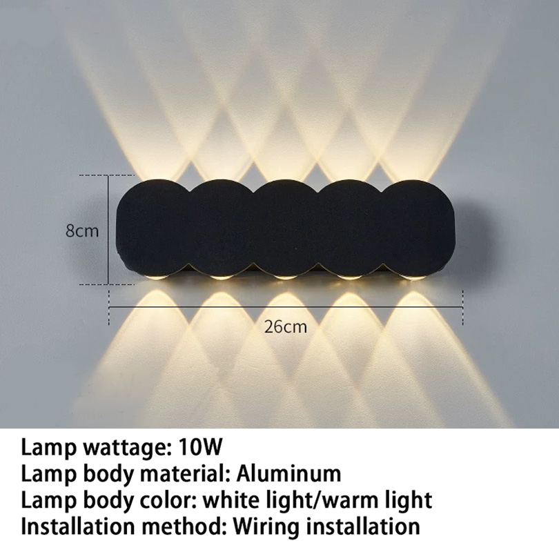 Aluminium led væglampe vandtæt  ip55 udendørs havelamper 8w 12w indendørs væglamper til soveværelse stue trappebelysning: Rød / 6w