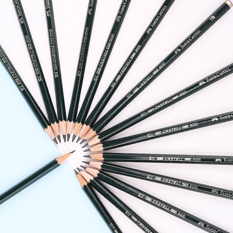 1pc Faber Castell 9000 Sketching Pencil 16 Hardness H to 8B Drawing Pens Student Artist Staionery