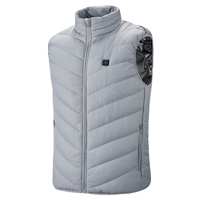 Outdoor Equipment USB Infrared Heating Vest Jacket Winter Electric Thermal Clothing Waistcoat Sports Hiking Camping Heated Vest: gray / XXL