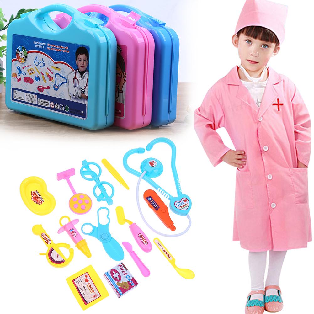 15 Stks/set Kinderen Pretend Play Speelgoed Set Kids Draagbare Arts Verpleegkundige Koffer Medische Kit Play Arts Speelgoed Kinderen Educatieve Rol