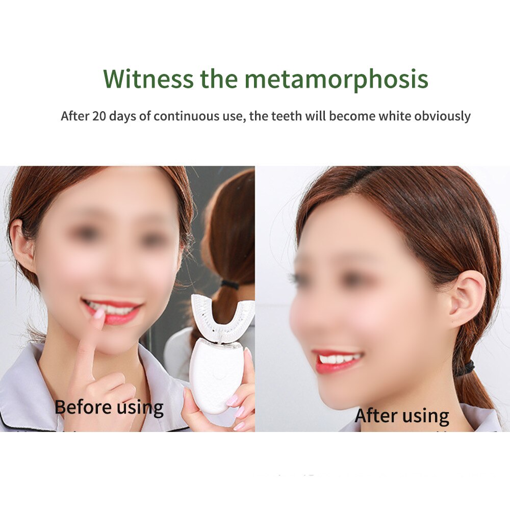 360 graden automatische sonische elektrische tandenborstel siliconen ultrasone elektronische tandenborstel usb oplaadbare 4 -standen tandenreiniger