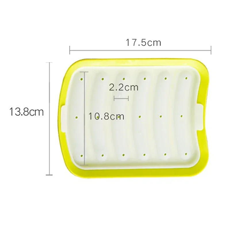 6 Grids Sausage Maker Mould Silicone DIY Ham Dog Making Moulds With Lid Kitchen Household Sausages Cake Baking Tools Molds