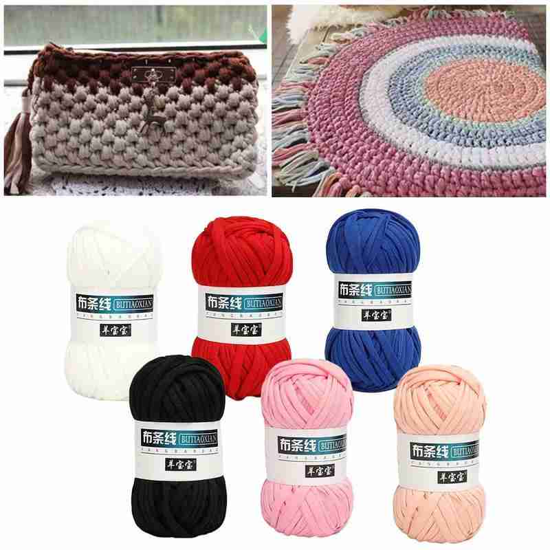 100g Color Yarn Strip Hook Bag Line Handmade Hand-woven Cushion Line Rug Diy Fabric Thick Crochet Yarn