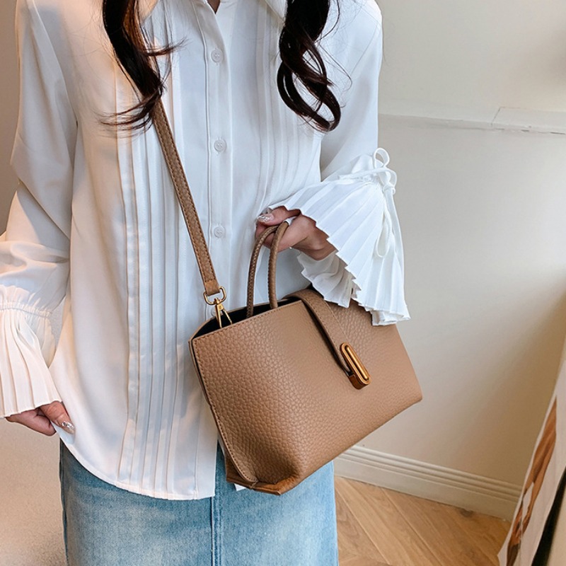 Mode Dames Handtassen Lychee Lederen Draagtas Veelzijdige Avondtasje Commuter Eenvoudige Schoudertas Eenvoudige Messenger Bag