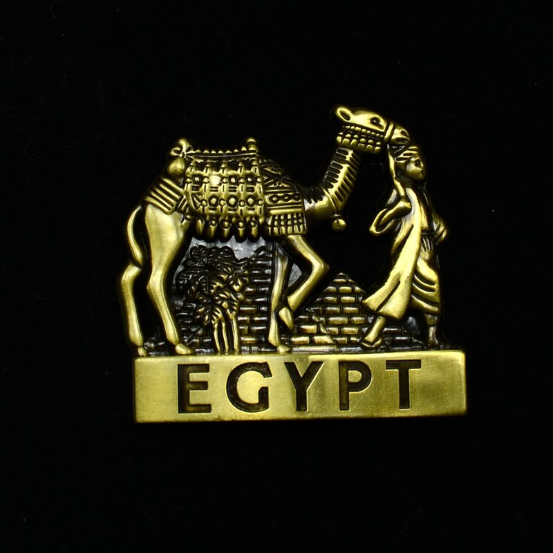 Fridge Magnet Souvenir Metal Craft Decorative Magnets Sticker Dubai Shanghai Egypt Sikkim Architectural Monuments Country Decor: Egypt