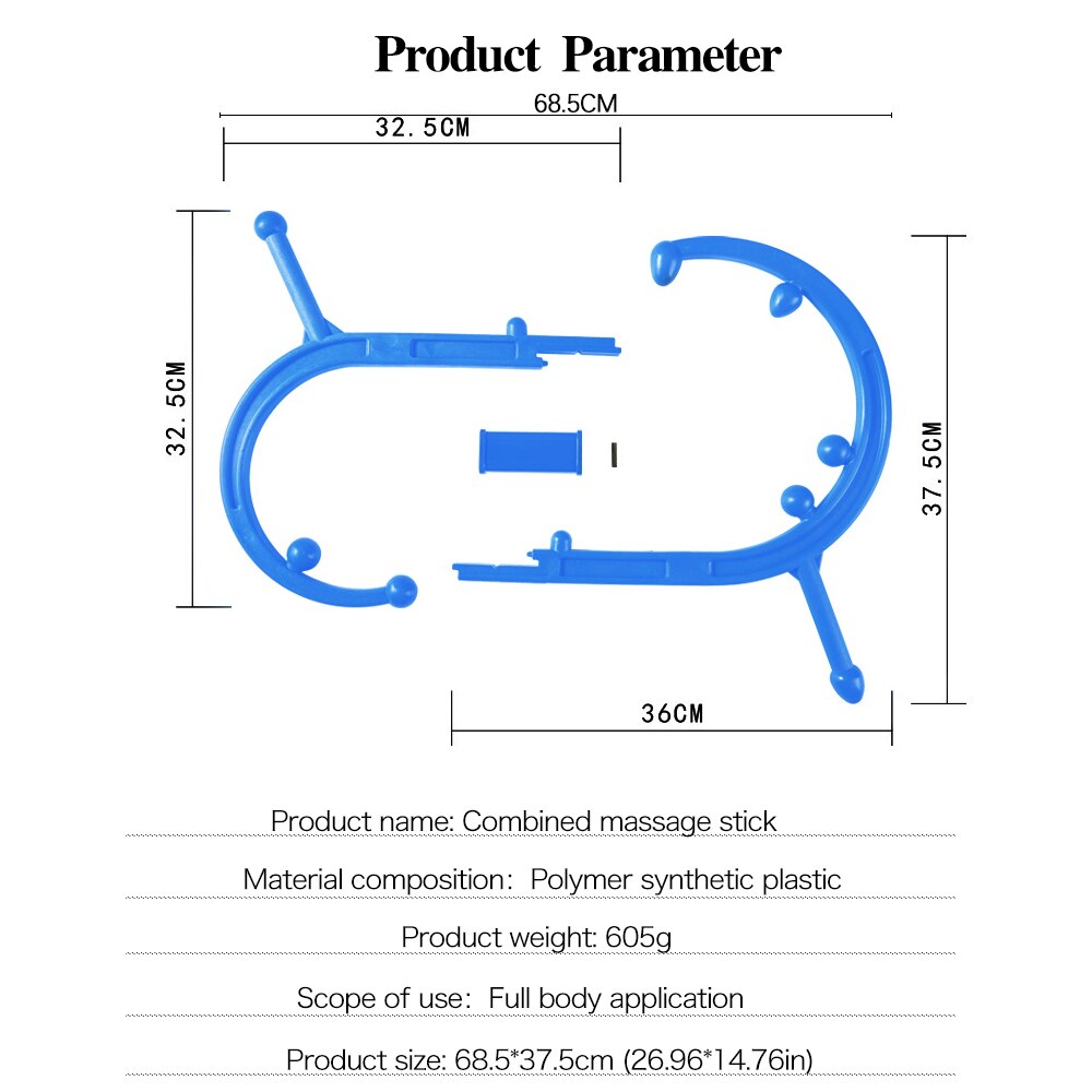 S-Shaped Trigger Point Massage Stick Theracane Body Muscle Relief Back Massage Hook Theracane Therapeutic Relaxation Pressure