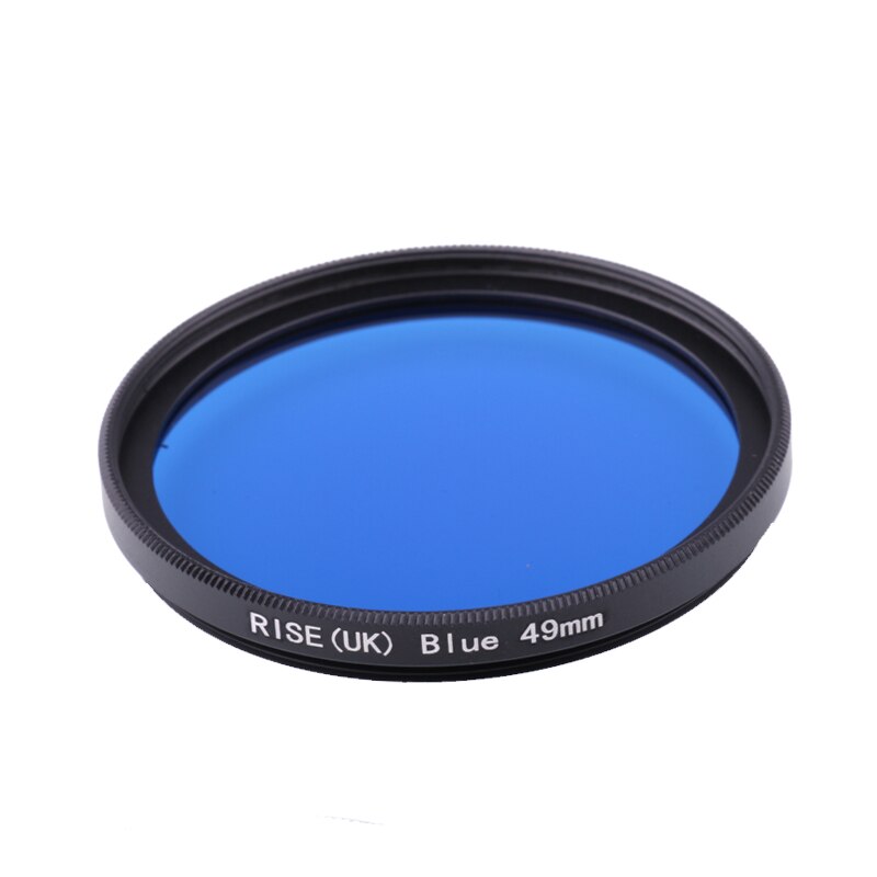 Camera Filters Volledige 49mm Kleur Filters voor bruin Oranje Roze Rood Geel Grijs Blauw Groen Paars Voor DSLR Camera: FULL blue