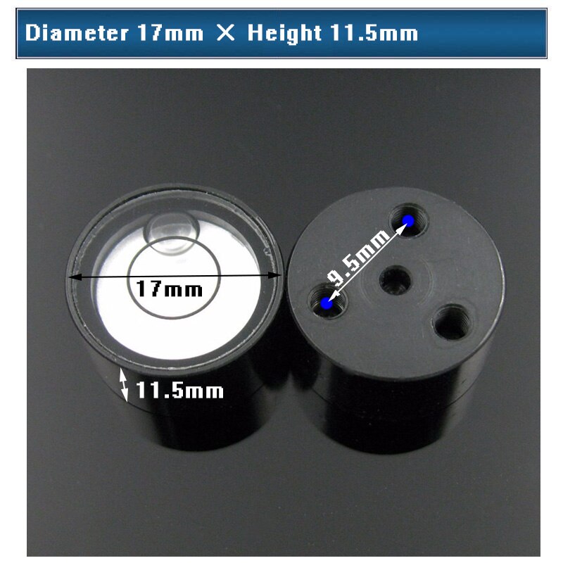 Circular Spirit Level Bubble with Mounting Holes for Leica Prism Level Measuring Instruments Diameter 17*11.5 mm 1 PCS