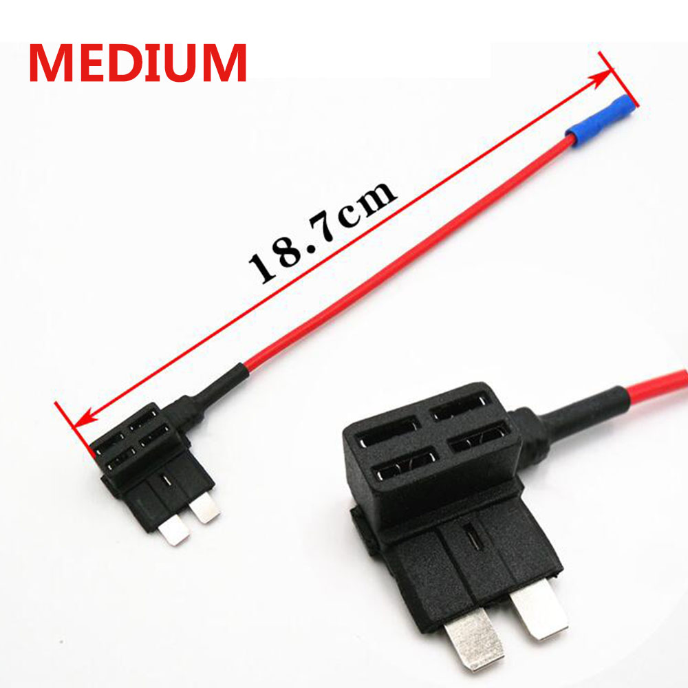 Portafusibles de cuchilla para coche, aparato eléctrico de circuito a adicional, fusibles cerdito, macho (MINI/pequeño/mediano), 1 ud.