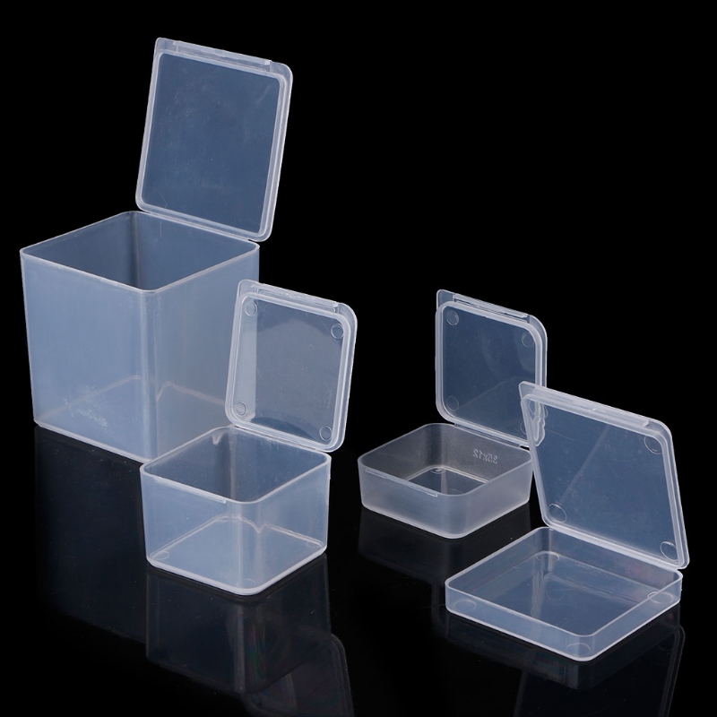 Plastic Vierkante Clear Plastic Containers Sieraden Kralen Storage Ring Case Ketting Organisator Sieraden Opbergdozen