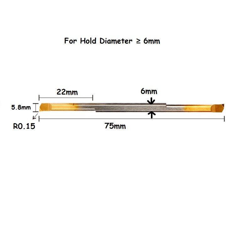 Full Size MTR Double End CNC Lathe Turning Tool One-piece Integrated Precision Boring Head Carbide Micro Boring Bar: MTR6R0.15L22DE