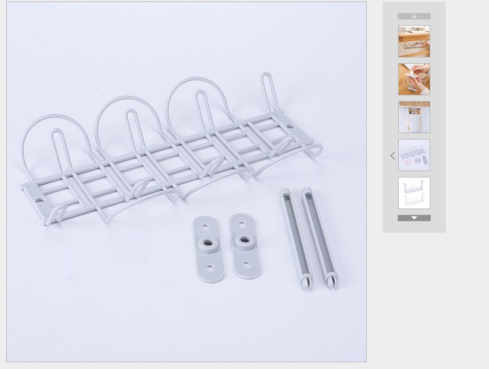 Under Desk Cable Management Tray Storage Organizer Wire Cord Charger Plugs: Gray